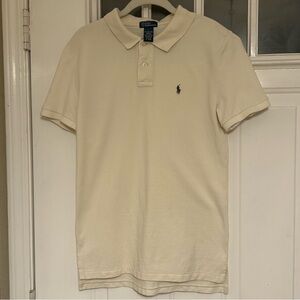 Polo Ralph Lauren Boy’s Cream Polo w/Green Polo Shirt Size XL 18-20